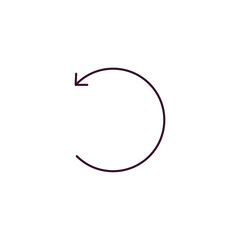 semicircular up arrow outline icon. Linear vector from user interface concept. Thin line semicircular up arrow icon isolated on white background