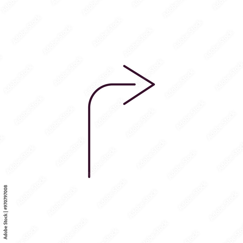Poster rotate arrow outline icon. Linear vector from user interface concept. Thin line rotate arrow icon isolated on white background