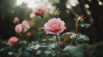 Obraz premium Vintage style photography of roses in bloom — spring floral elegance for posters and decor