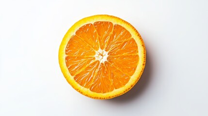 Fototapeta premium Orange fruit slice isolated on white background. Top view. Flat lay.