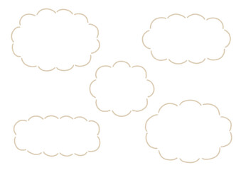 雲形　シンプル　枠　ふきだし　セット