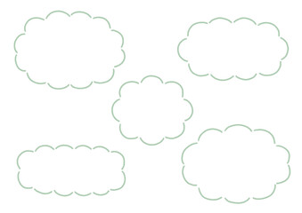 雲形　シンプル　枠　ふきだし　セット