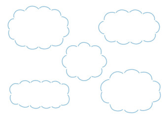 雲形　シンプル　枠　ふきだし　セット