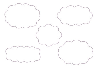 雲形　シンプル　枠　ふきだし　セット