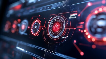 Futuristic Cybersecurity Defense System Visualization with Digital Shield Technology