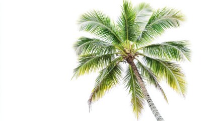 Naklejka premium Coconut palm tree isolated on white background. Tropical foliage