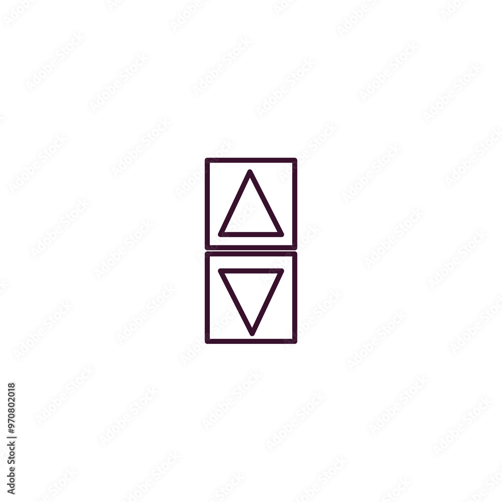 Poster elevator arrows outline icon. linear vector from user interface concept. thin line elevator arrows i