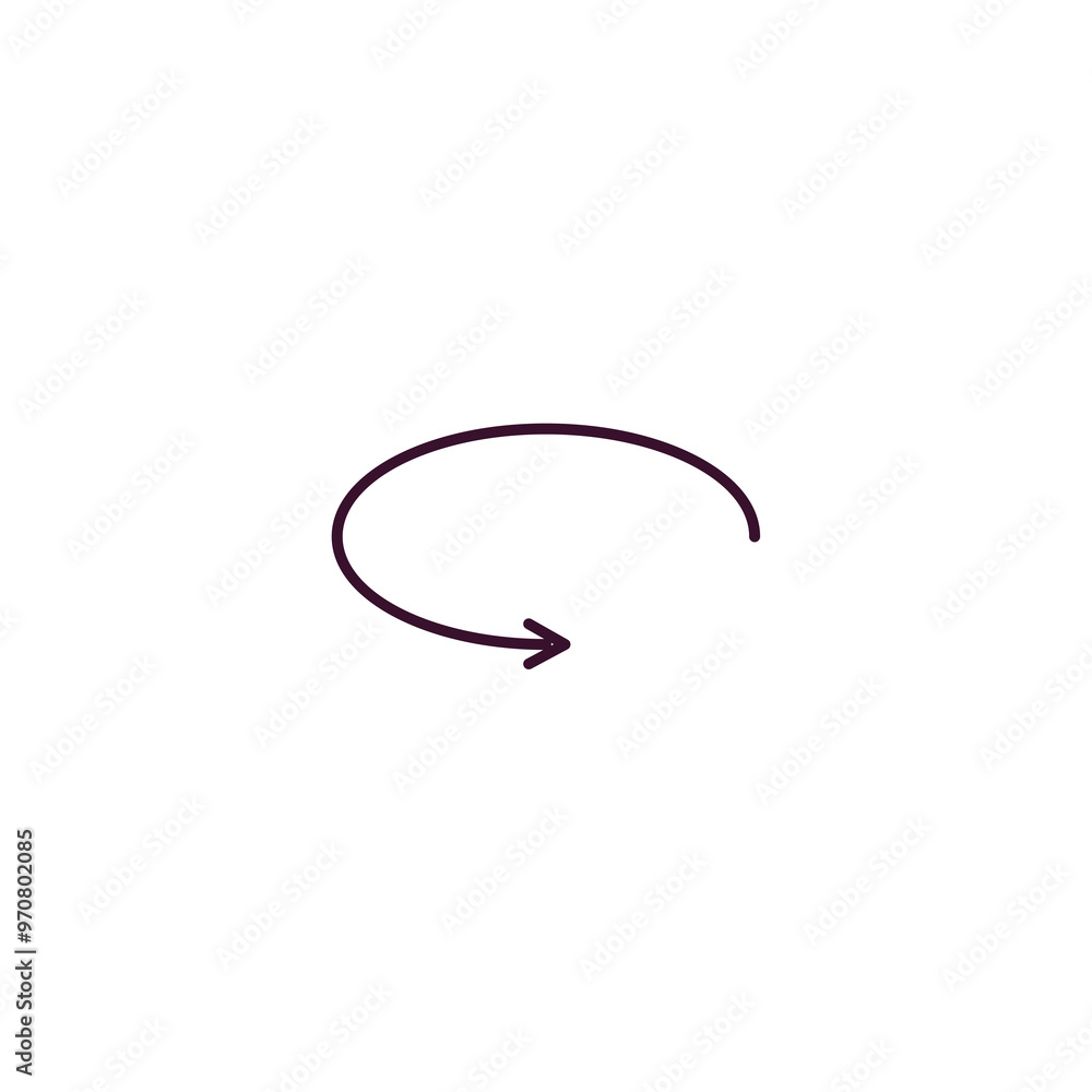 Poster rotating arrows outline icon. linear vector from user interface concept. thin line rotating arrows i