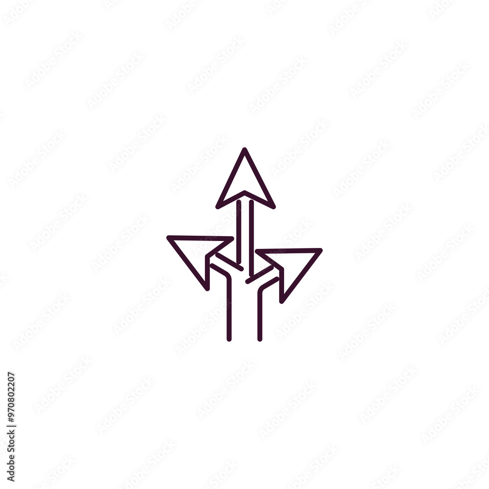 Poster detour outline icon. linear vector from user interface concept. thin line detour icon isolated on wh