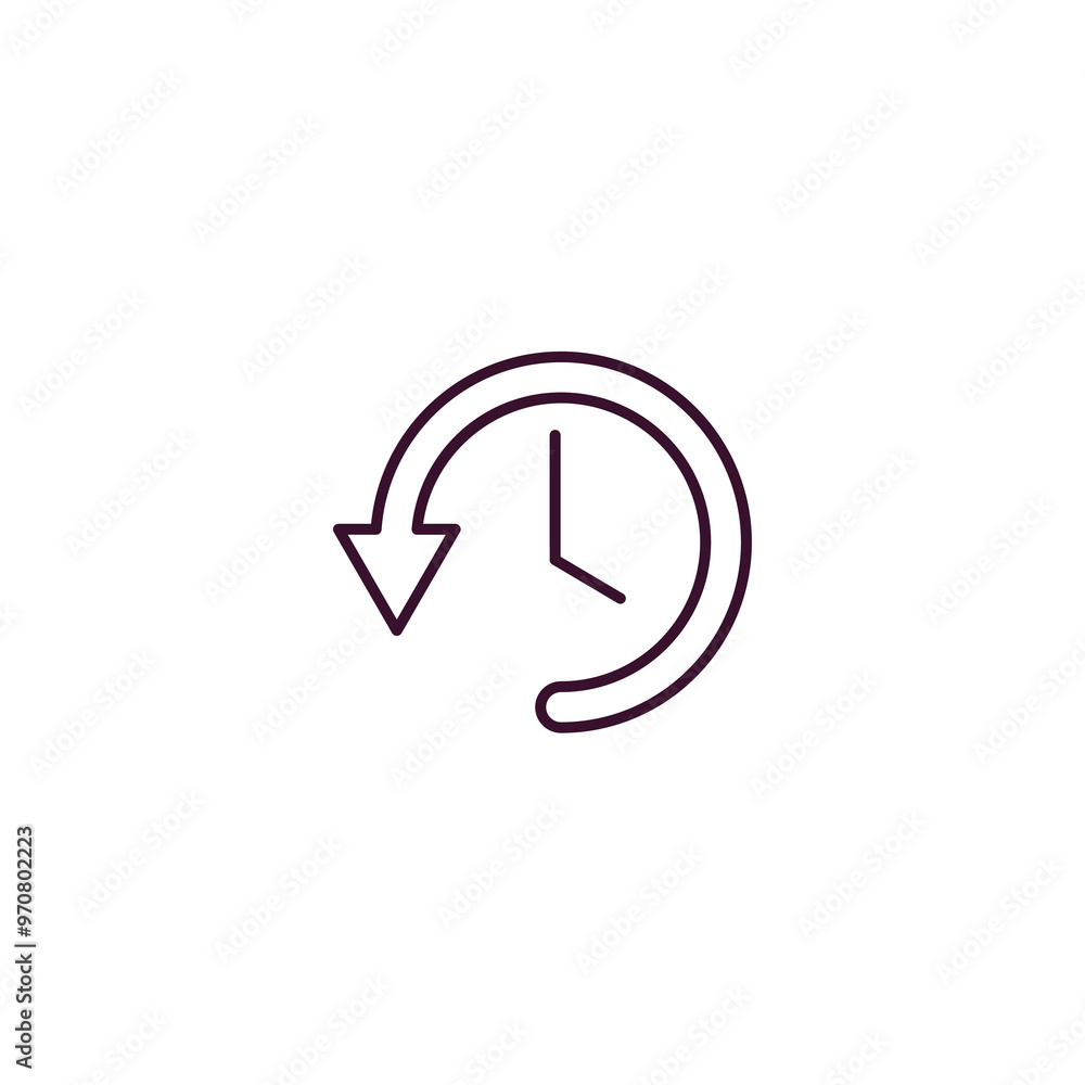 Aufkleber circular arrow clock outline icon. linear vector from user interface concept. thin line circular arr