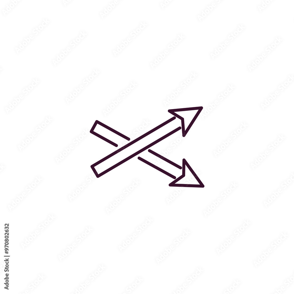 Poster crossover outline icon. linear vector from user interface concept. thin line crossover icon isolated