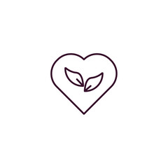 ecologic heart outline icon. Linear vector from user interface concept. Thin line ecologic heart icon isolated on white background