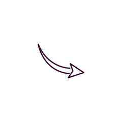 Obraz premium right drawn arrow outline icon. Linear vector from user interface concept. Thin line right drawn arrow icon isolated on white background