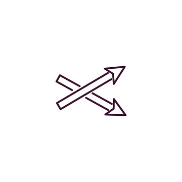recommend clip art: crossover outline icon. Linear vector from user interface concept. Thin line crossover icon isolated on white background