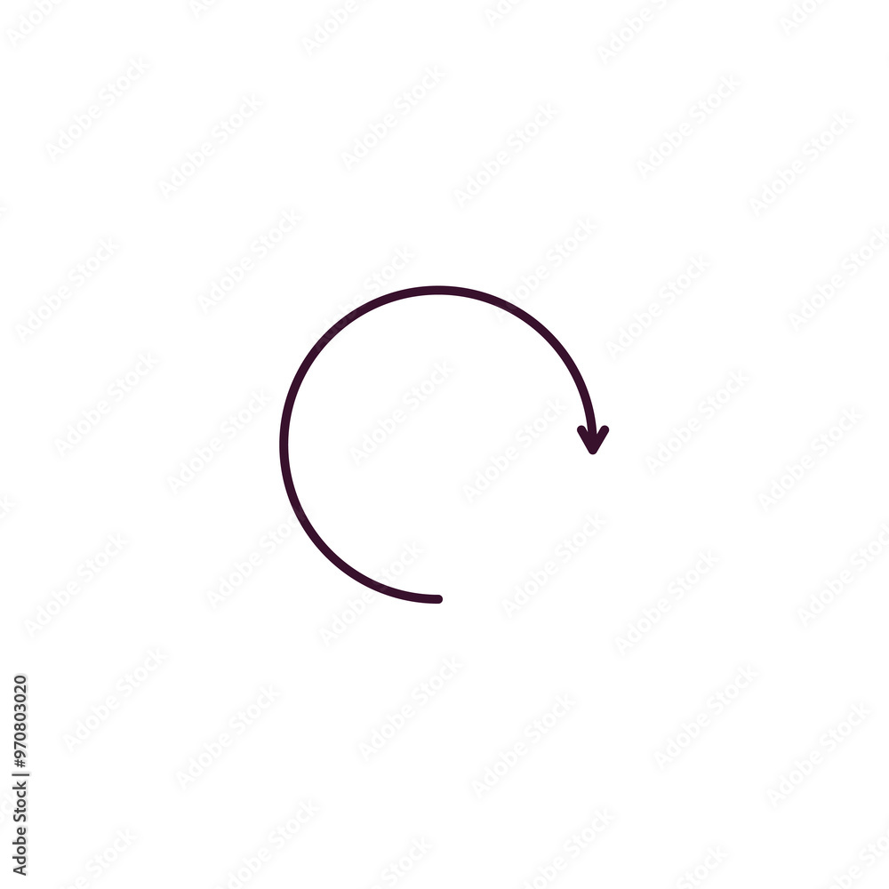 Aufkleber rotated right arrow outline icon. linear vector from user interface concept. thin line rotated right