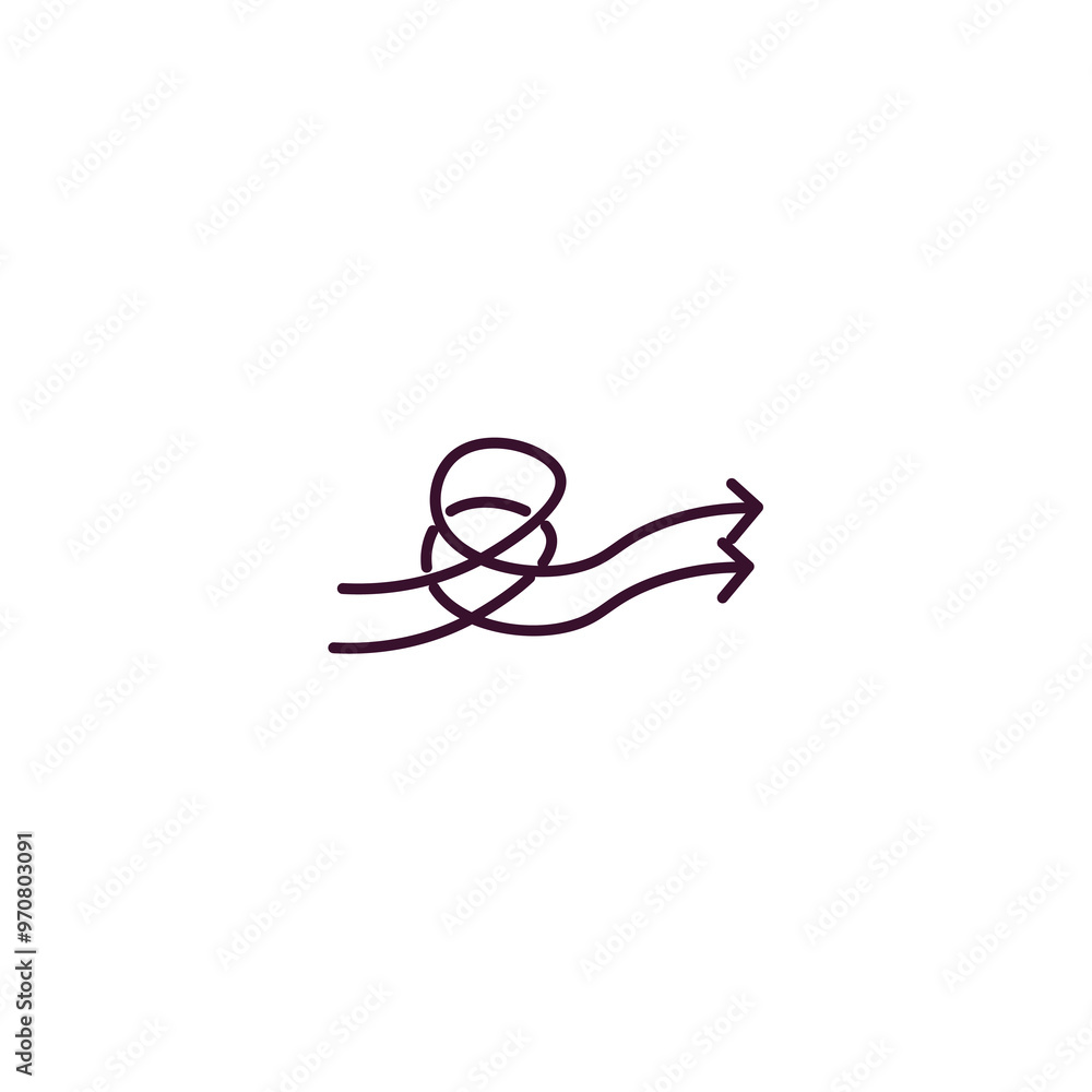 Poster sketch loop arrow outline icon. linear vector from user interface concept. thin line sketch loop arr