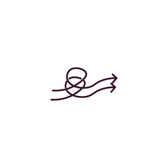 sketch loop arrow outline icon. Linear vector from user interface concept. Thin line sketch loop arrow icon isolated on white background