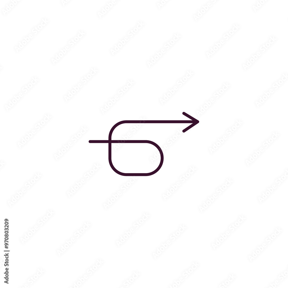 Aufkleber right loop arrow outline icon. linear vector from user interface concept. thin line right loop arrow