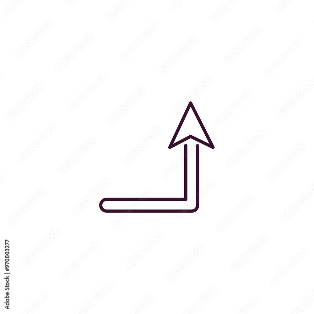 Aufkleber turn up arrow outline icon. linear vector from user interface concept. thin line turn up arrow icon 