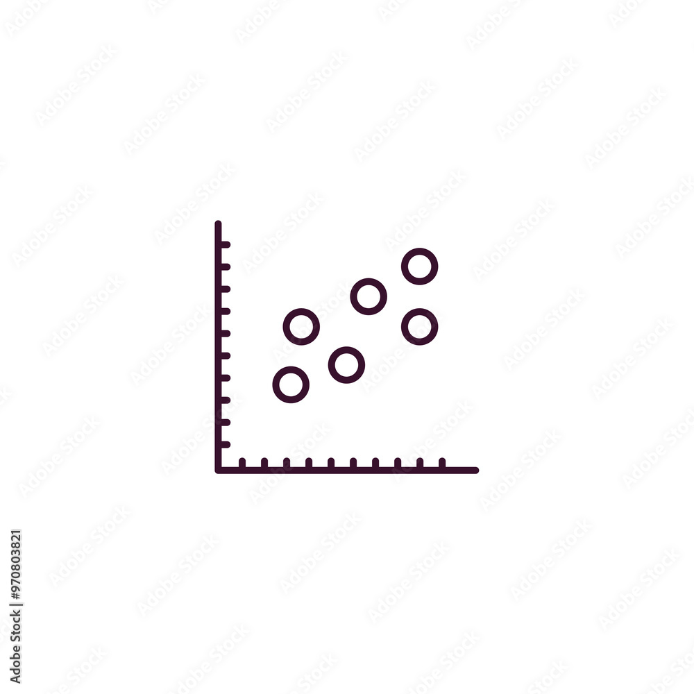Poster scatter circle outline icon. Linear vector from user interface concept. Thin line scatter circle icon isolated on white background