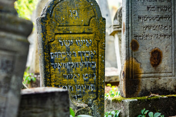 Tombstones at the medieval Jewish cemetery in Republic of Moldova