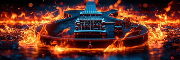 Electric Guitar on Fire