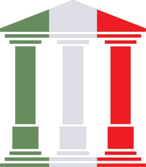 Temple 3 columns in the colors of the Italian flag © Regormark