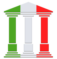 Temple 3 columns in the colors of the Italian flag © Regormark