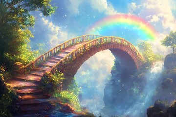 rainbow bridge over the river