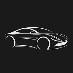 Fototapeta premium Modern sport car sketch isolated. Vector illustration