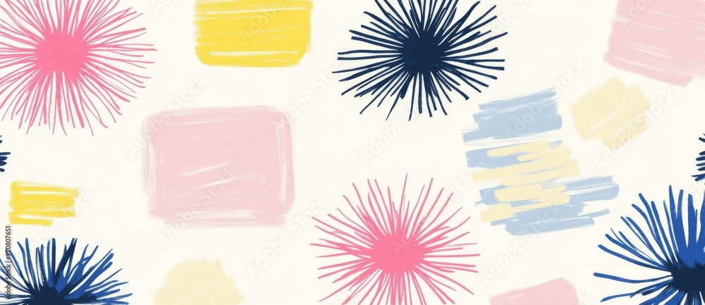 Poster an abstract daisy print with a creative collage pattern. a fashionable template you can use to desig