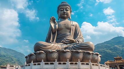 Fototapeta premium Tian Tan Buddha Statue in Hong Kong