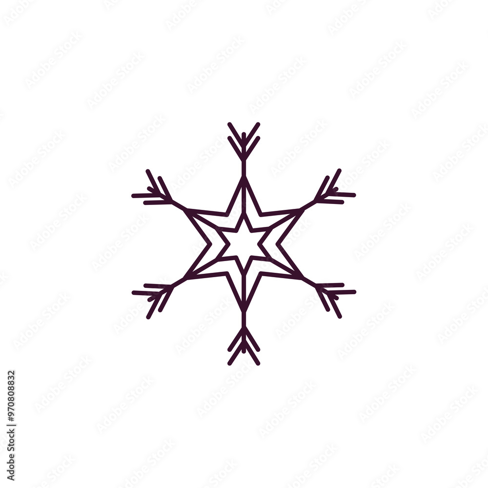 Poster snow outline icon. linear vector from weather concept. thin line snow icon isolated on white backgro