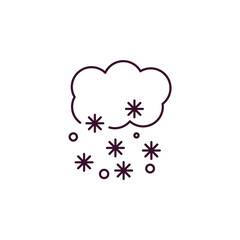 snowy outline icon. Linear vector from weather concept. Thin line snowy icon isolated on white background