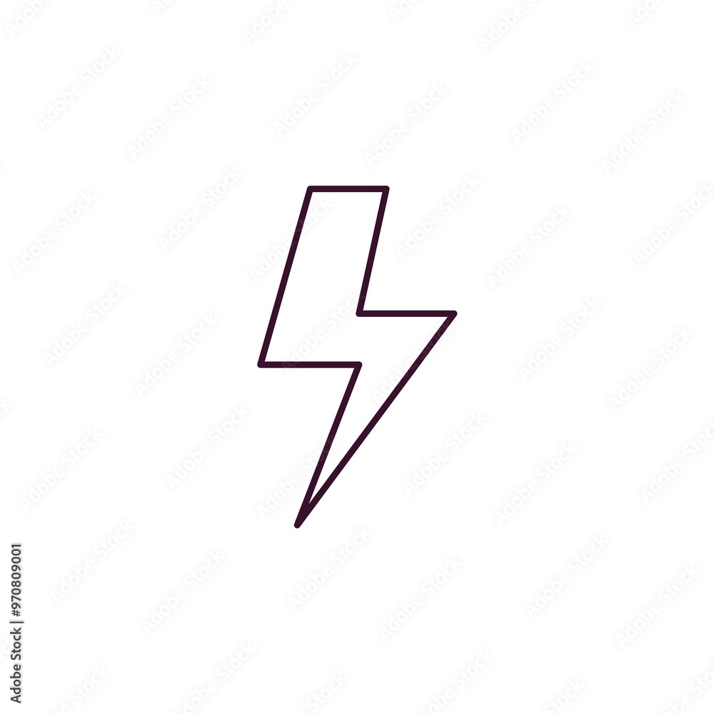 Poster bolt outline icon. linear vector from weather concept. thin line bolt icon isolated on white backgro