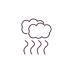 smog outline icon. Linear vector from weather concept. Thin line smog icon isolated on white background