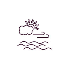calm outline icon. Linear vector from weather concept. Thin line calm icon isolated on white background