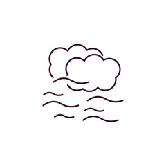 mist outline icon. Linear vector from weather concept. Thin line mist icon isolated on white background