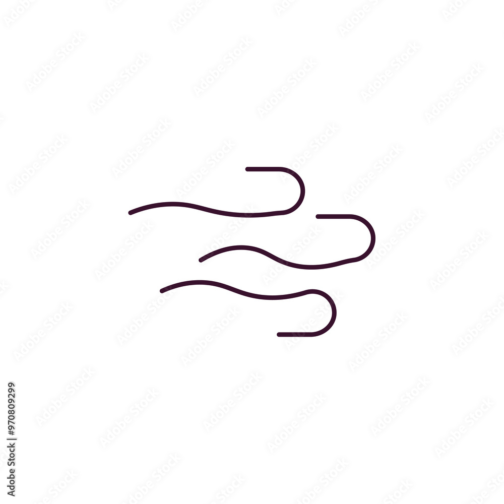 Poster breeze outline icon. linear vector from weather concept. thin line breeze icon isolated on white bac