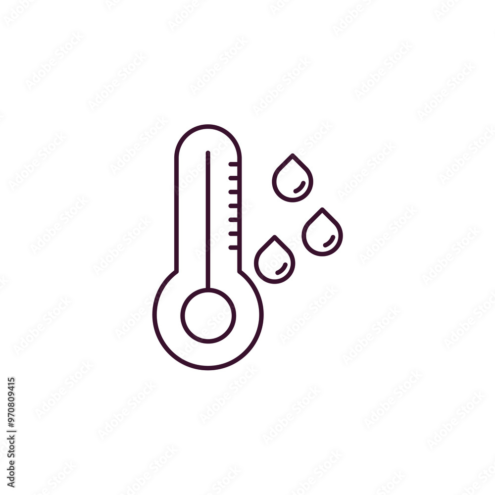 Poster dew outline icon. linear vector from weather concept. thin line dew icon isolated on white backgroun