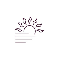 foggy day outline icon. Linear vector from weather concept. Thin line foggy day icon isolated on white background
