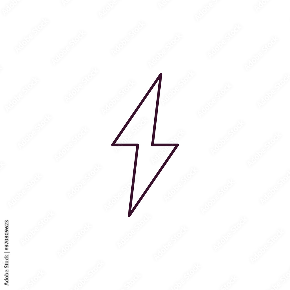 Poster light bolt outline icon. linear vector from weather concept. thin line light bolt icon isolated on w