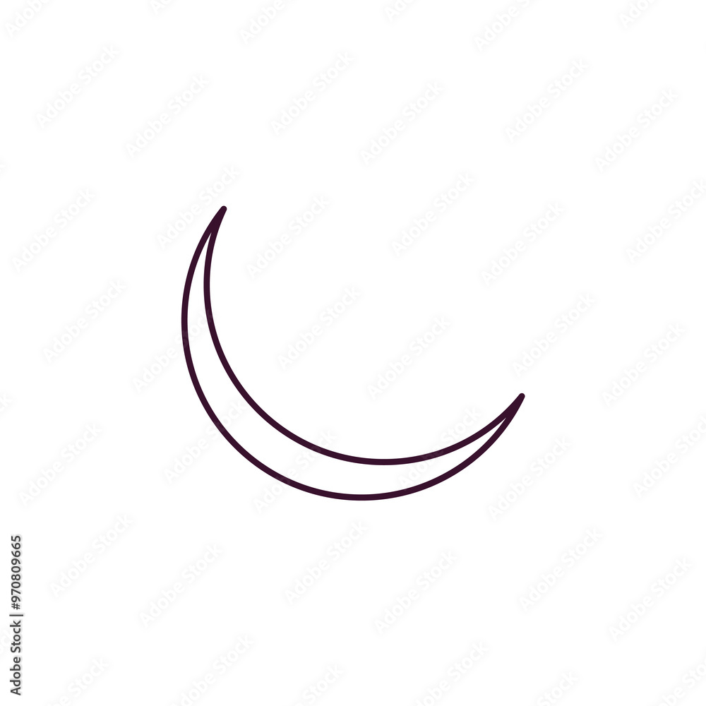 Poster new moon outline icon. linear vector from weather concept. thin line new moon icon isolated on white