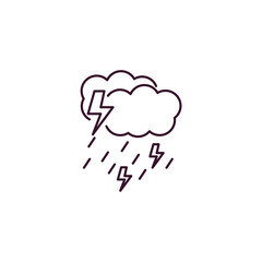 rainfall outline icon. Linear vector from weather concept. Thin line rainfall icon isolated on white background