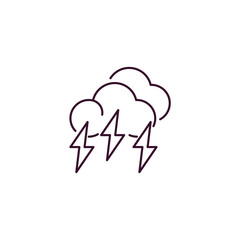 stormy outline icon. Linear vector from weather concept. Thin line stormy icon isolated on white background