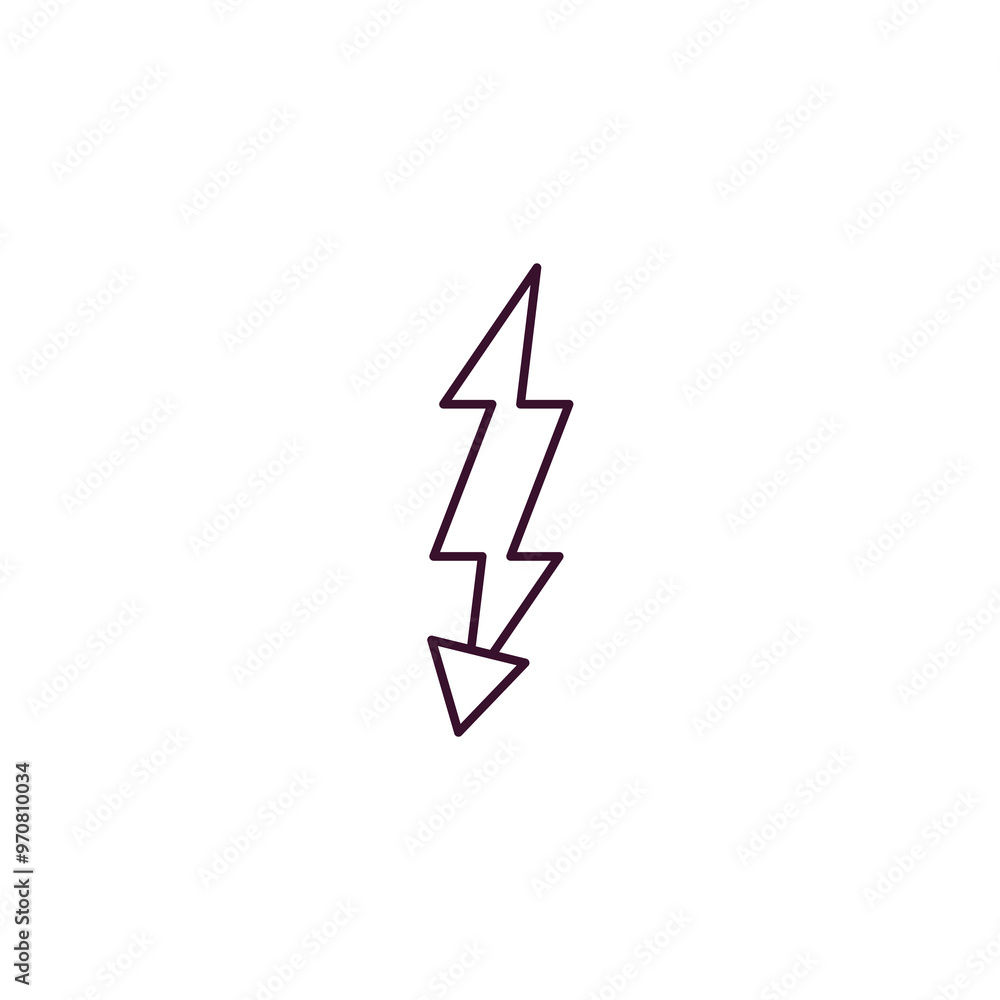 Aufkleber thunderbolt outline icon. linear vector from weather concept. thin line thunderbolt icon isolated on