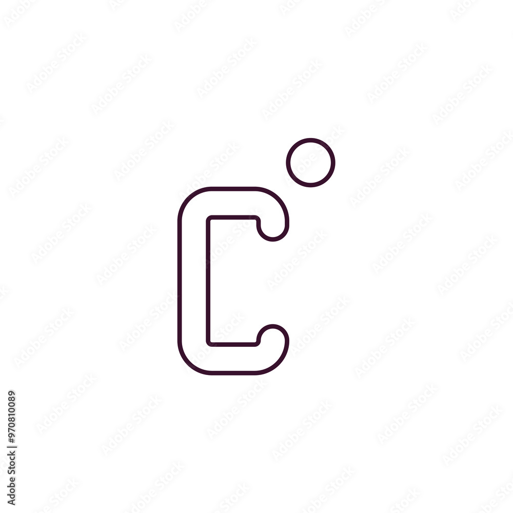 Poster celsius outline icon. linear vector from weather concept. thin line celsius icon isolated on white b