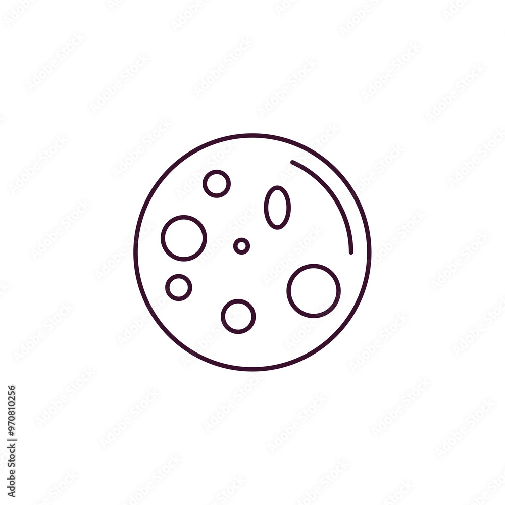 Poster full moon outline icon. linear vector from weather concept. thin line full moon icon isolated on whi