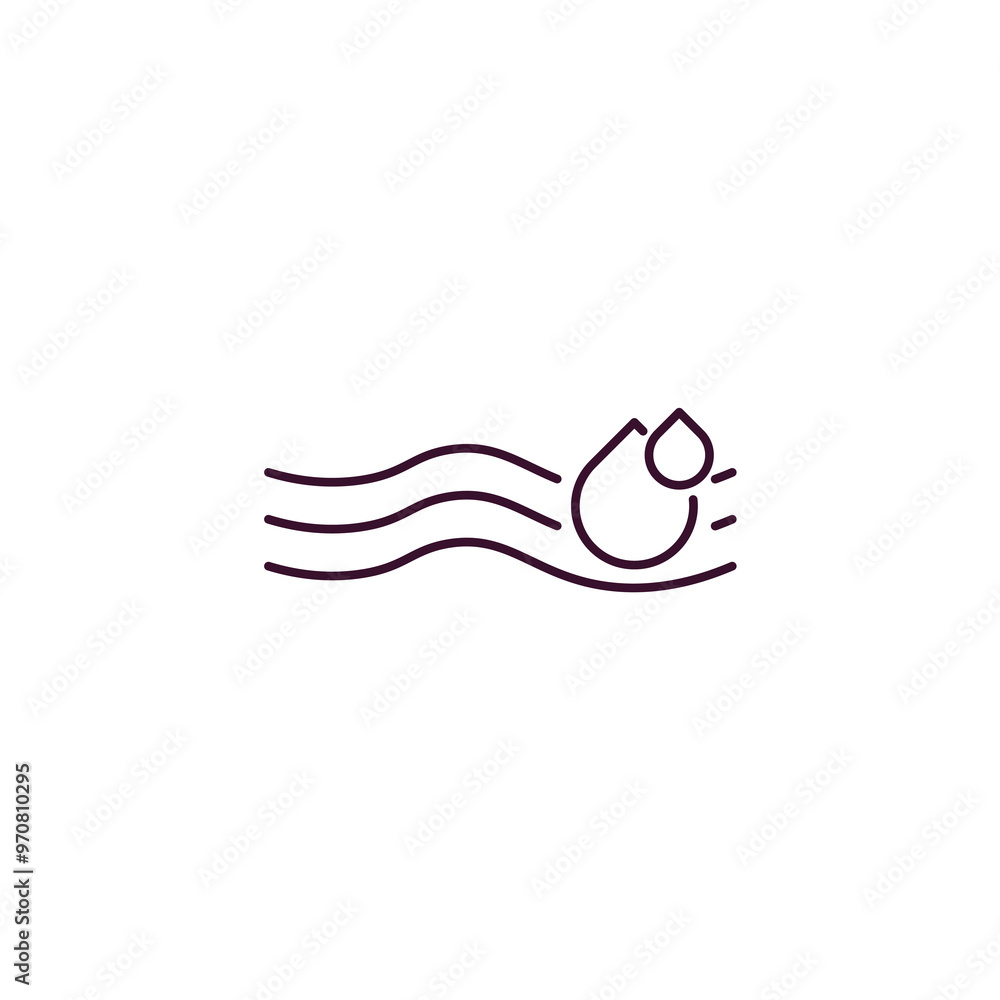 Poster humidity outline icon. linear vector from weather concept. thin line humidity icon isolated on white