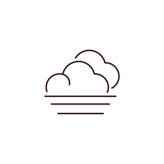 foggy outline icon. Linear vector from weather concept. Thin line foggy icon isolated on white background